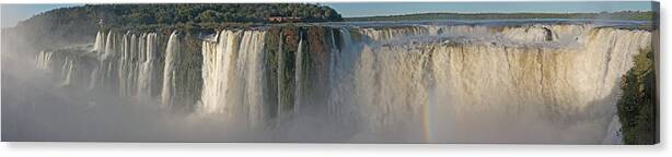 Scenics Canvas Print featuring the photograph Panorama Iguazu Waterfalls by Mountlynx