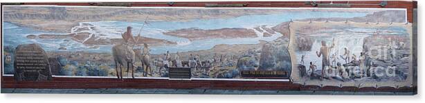 Mural Canvas Print featuring the photograph Celilo Falls Mural by Charles Robinson