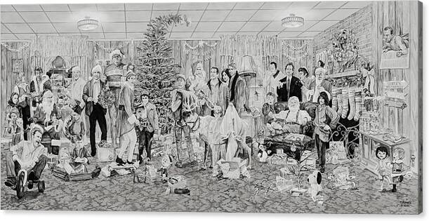 Clark Griswold Canvas Print featuring the painting Christmas Party by Tim Joyner