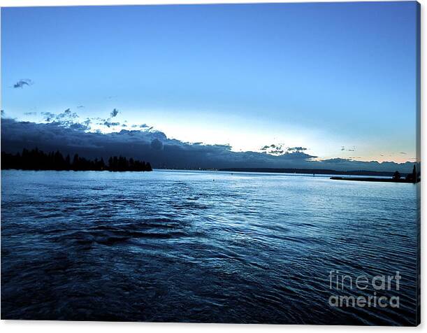 Bainbridge Island Canvas Print featuring the photograph First ferry home by LeLa Becker