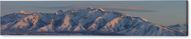 Elko Nevada Landscape Photography Canvas Print featuring the photograph Ruby Mountains Panorama by Jenessa Rahn