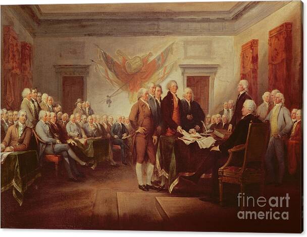 Signing Canvas Print featuring the painting Signing The Declaration Of Independence by John Trumbull