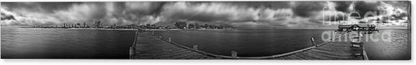 Panorama Canvas Print featuring the photograph Historic Anna Maria City Pier in Infrared by Rolf Bertram