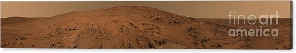 Abyss Canvas Print featuring the photograph Panoramic View Of Mars #1 by Stocktrek Images