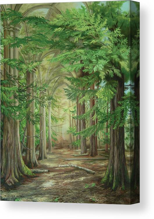 Forest Canvas Print featuring the painting Cathedral by Barbara Brown