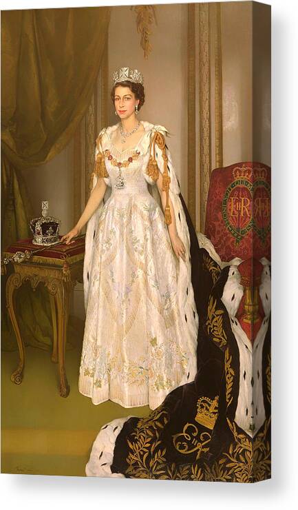 Coronation Portrait Of Queen Elizabeth II Of The United Kingdom Canvas Print / Canvas Art by ...