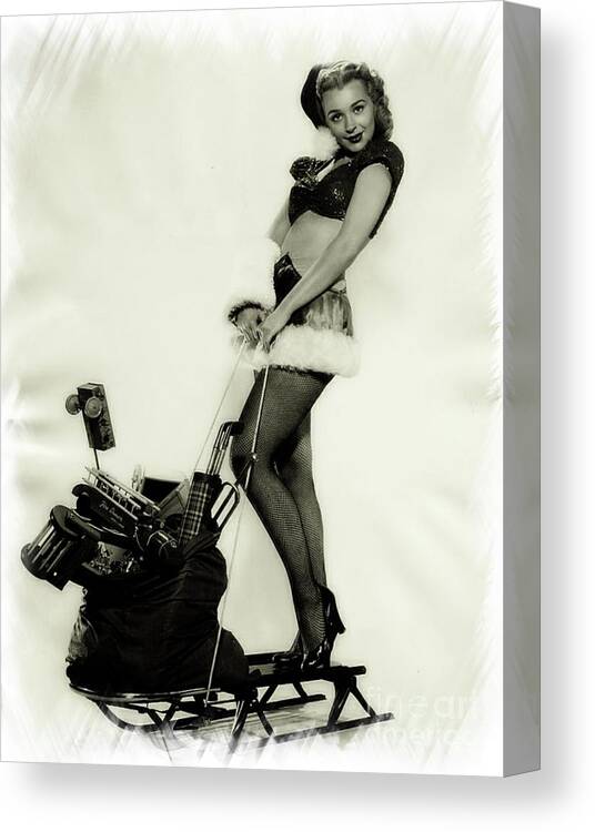 Vintage Hollywood Christmas Pinup Canvas Print Canvas Art By Frank Falcon