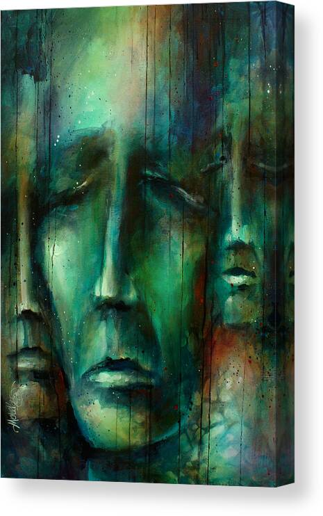 Figurative Canvas Print featuring the painting ' Heros ' by Michael Lang