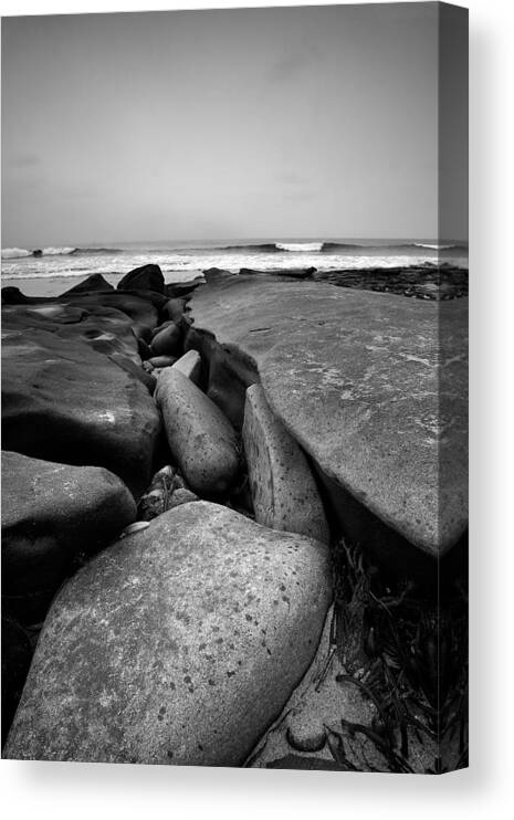 Beach Canvas Print featuring the photograph Perfect Light Black and White by Peter Tellone