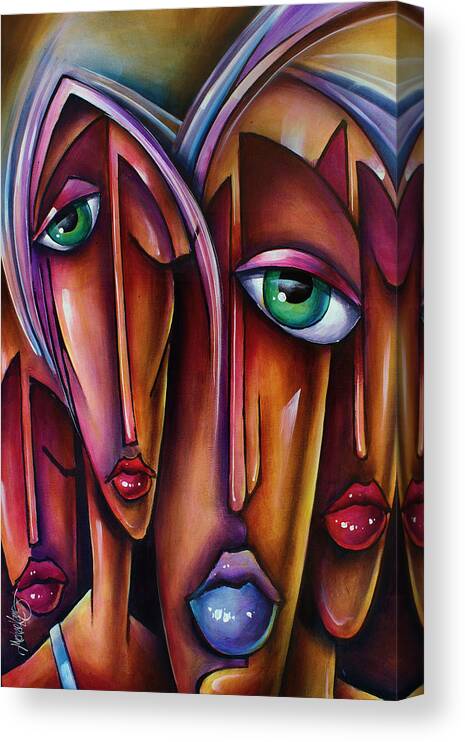 Urban Expressions Canvas Print featuring the painting ' Wanderers ' by Michael Lang