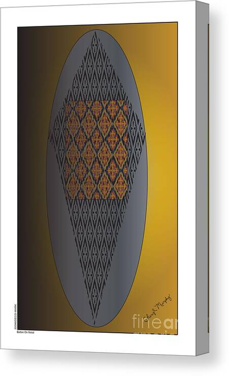 Urban Canvas Print featuring the digital art 068 Button On Metal by Cheryl Turner