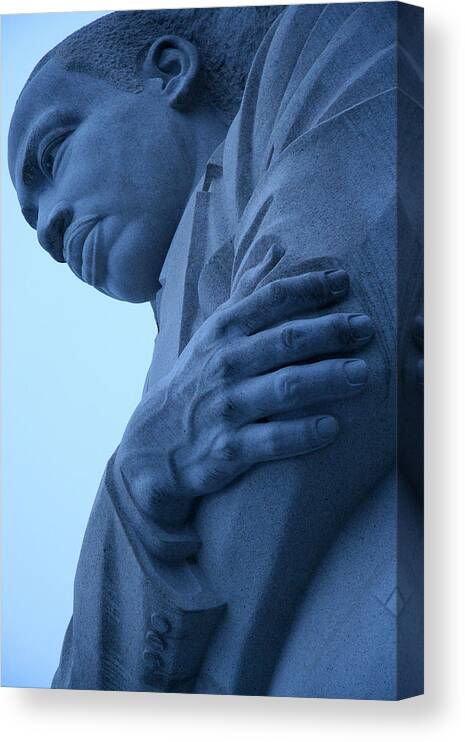 Martin Luther King Canvas Print featuring the photograph A Blue Martin Luther King - 2 by Cora Wandel