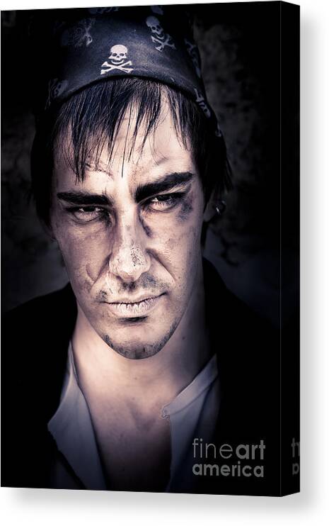 Man Canvas Print featuring the photograph Angry Pirate #1 by Jorgo Photography