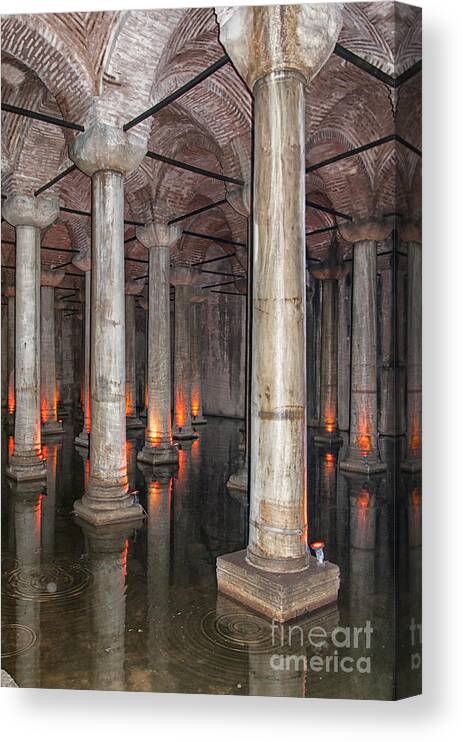 Turkey Canvas Print featuring the photograph Basilica Cistern 02 #1 by Antony McAulay
