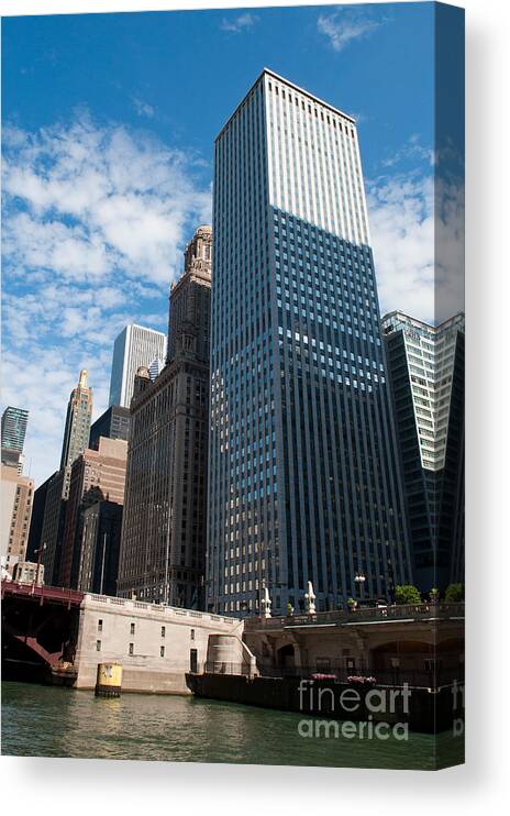 Chicago Downtown Canvas Print featuring the photograph Chicago River by Dejan Jovanovic