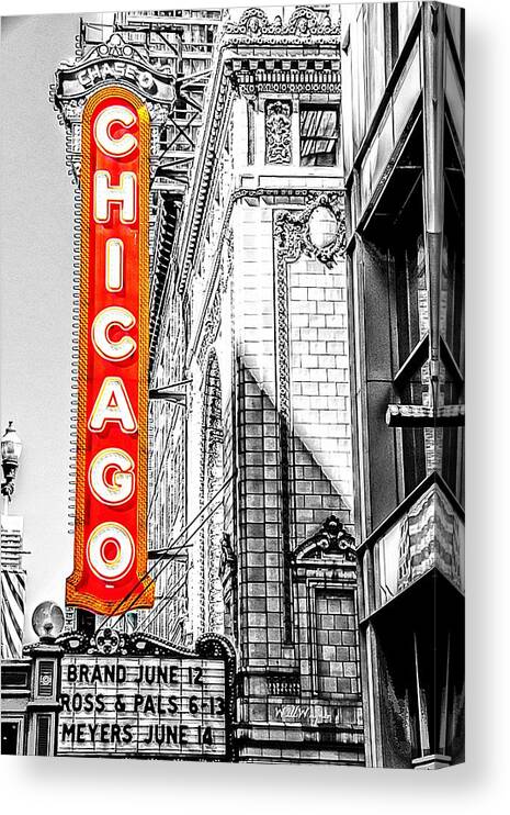 Chicago Canvas Print featuring the photograph Chicago Theater #1 by Will Wagner