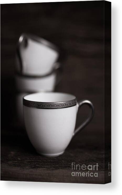 Black Canvas Print featuring the photograph Cup of Tea #3 by Edward Fielding