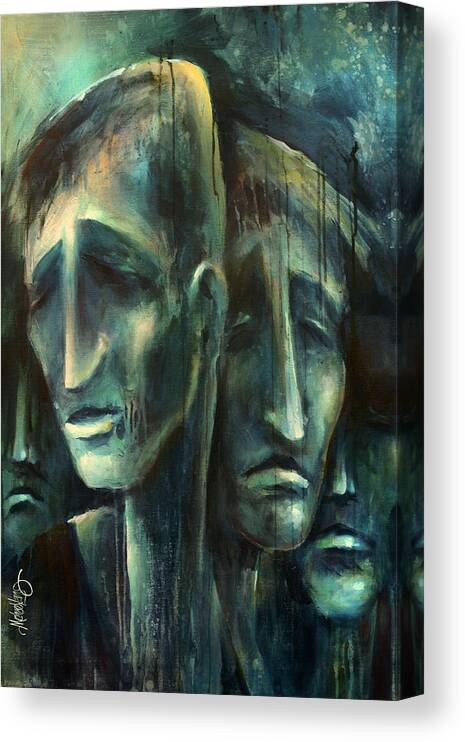 Portrait Canvas Print featuring the painting 'endless' #1 by Michael Lang