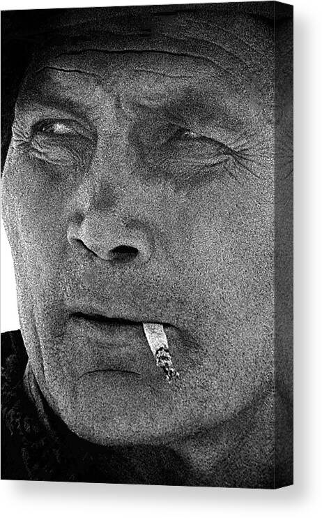 Film Noir Jack Palance Joan Crawford Sudden Fear 1952 Old Tucson Arizona 1969 Canvas Print featuring the photograph Film Noir Jack Palance Joan Crawford Sudden Fear 1952 Old Tucson Arizona 1969 #1 by David Lee Guss