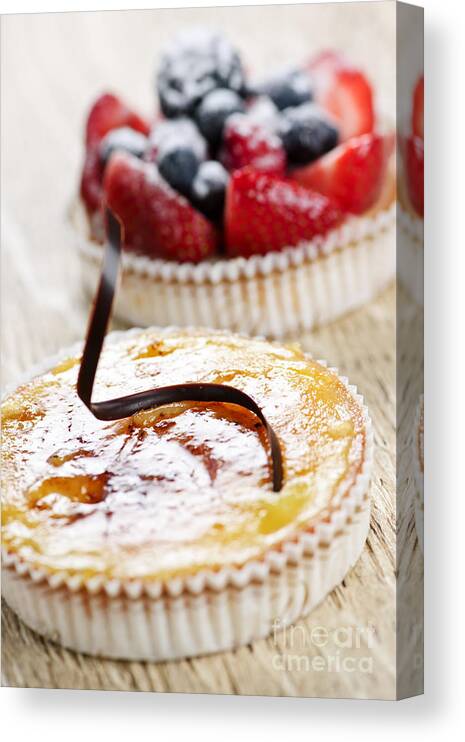 Fruit Canvas Print featuring the photograph Fruit tarts 4 by Elena Elisseeva