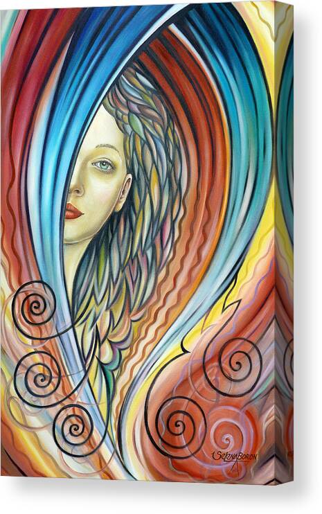Woman Canvas Print featuring the painting Illusive Water Nymph 240908 #2 by Selena Boron