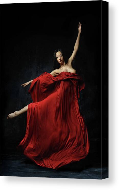Red Canvas Print featuring the photograph In Red by Constantin Shestopalov