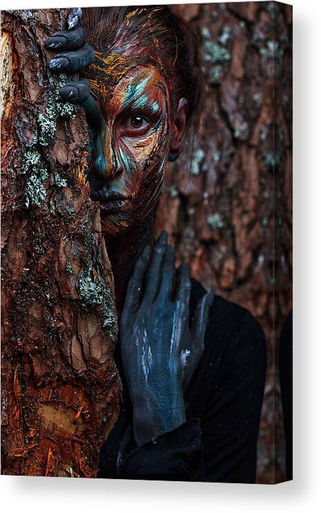 People Canvas Print featuring the photograph Keeper Of The Wood #1 by Ivan Kovalev
