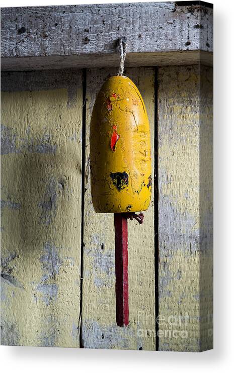 Yellow Canvas Print featuring the photograph Lobster Buoy #1 by John Greim
