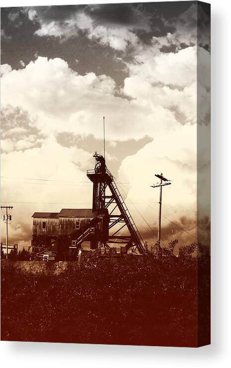 Orphan Girl Mine Yard Butte Montana Photograph Canvas Print featuring the photograph Orphan Girl Mine #1 by Kevin Bone