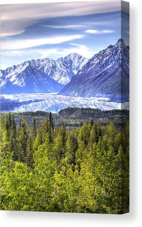 Glacial Canvas Print featuring the photograph Scenic View Of Matanuska Glacier As #1 by Michael Criss