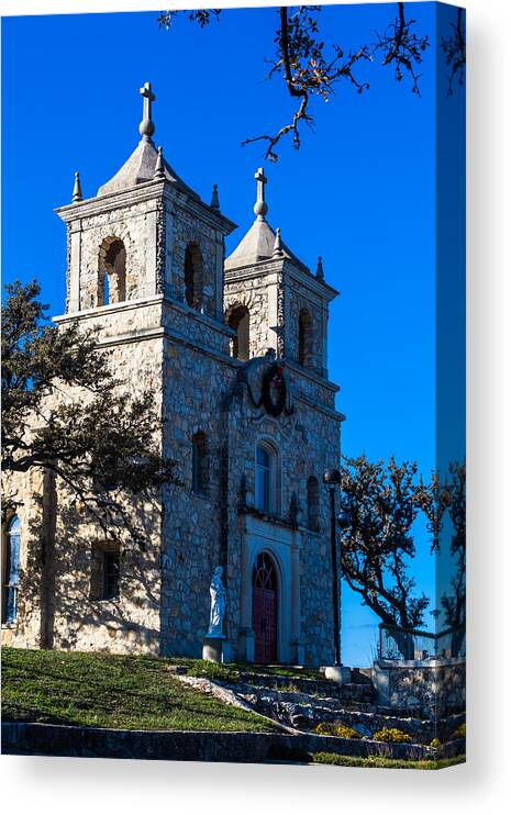 Boerne Canvas Print featuring the photograph St Peter's Catholic Church in Boerne by Ed Gleichman