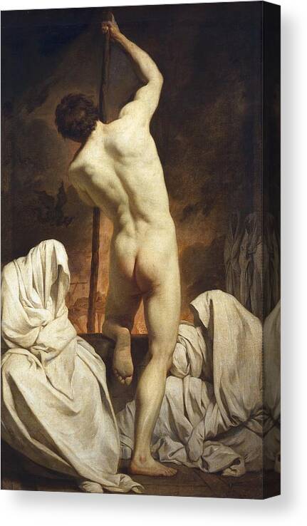 Vertical Canvas Print featuring the photograph Subleyras, Pierre 1699-1749. Charon #1 by Everett