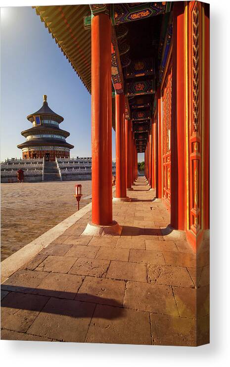 Tranquility Canvas Print featuring the photograph The Temple Of Heaven, Beijing #1 by Czqs2000 / Sts