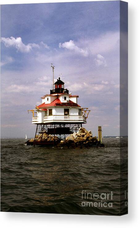 Lighthouses Canvas Print featuring the photograph Thomas Point Shoal Lighthouse by Skip Willits