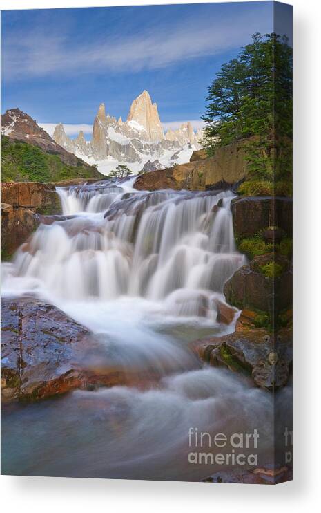 00346018 Canvas Print featuring the photograph Waterfall in Los Glaciares NP by Yva Momatiuk John Eastcott