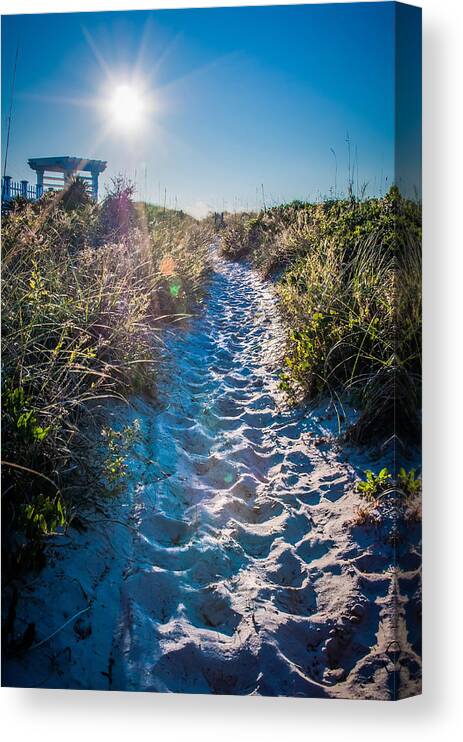 Blue Canvas Print featuring the photograph Wilmington coastal scene Wilmington North Carolina #1 by Alex Grichenko