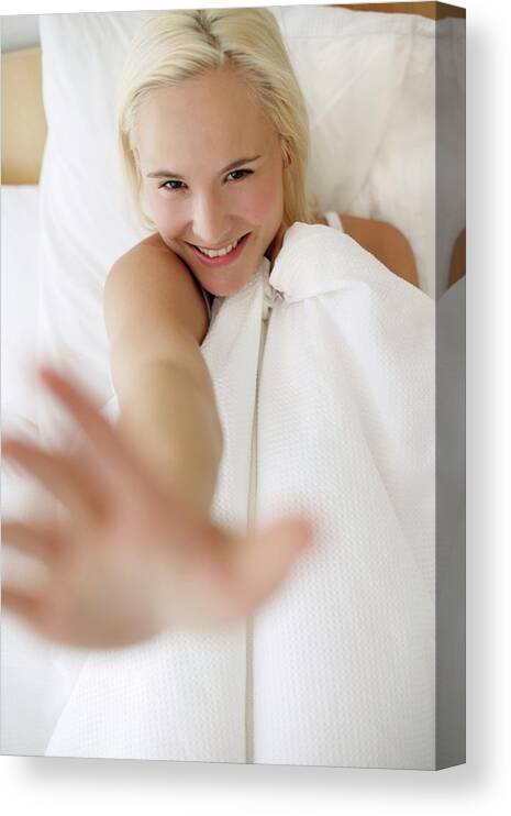 Human Canvas Print featuring the photograph Happy Woman #156 by Ian Hooton/science Photo Library