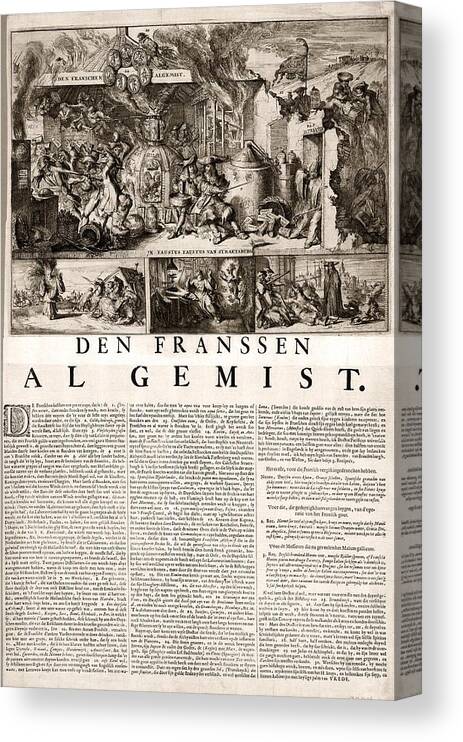 1600s Canvas Print featuring the photograph 17th Century political satire, artwork by Science Photo Library