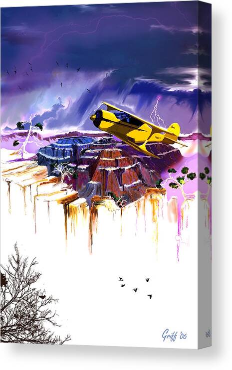 Aircraft Canvas Print featuring the digital art 180 by J Griff Griffin