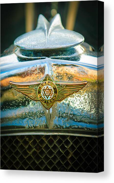 1929 Dodge Brothers Emblem Canvas Print featuring the photograph 1929 Dodge Brothers Emblem -0264 by Jill Reger