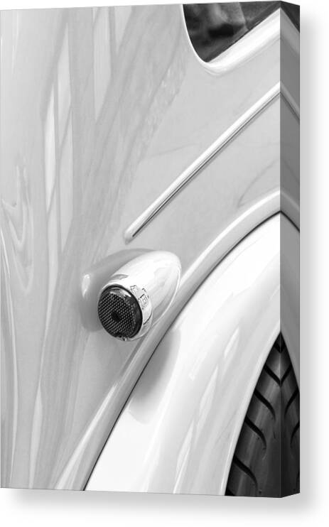 1948 Anglia Taillight Canvas Print featuring the photograph 1948 Anglia Taillight -447bw by Jill Reger