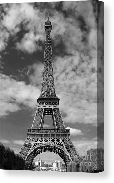Paris Canvas Print featuring the photograph Architectural Standout bw by Ann Horn