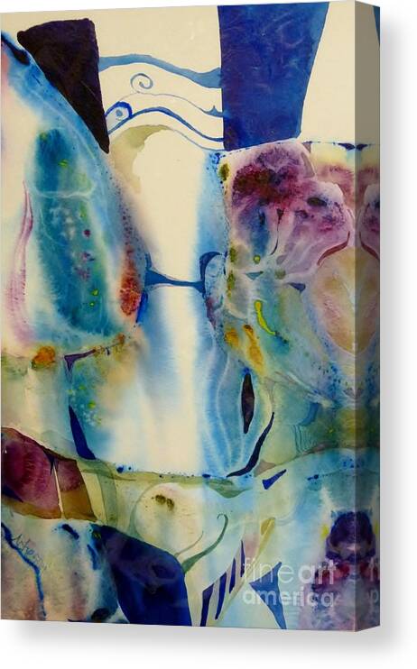 Hortensia Canvas Print featuring the painting Blue Abstract #2 by Donna Acheson-Juillet