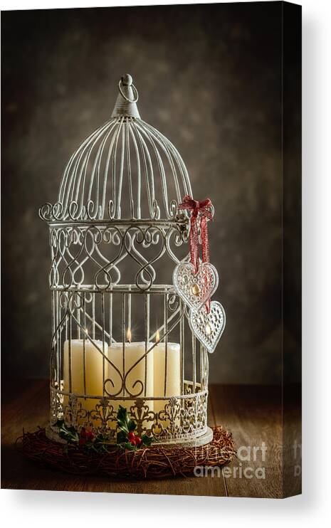 Christmas Canvas Print featuring the photograph Christmas Candles #2 by Amanda Elwell