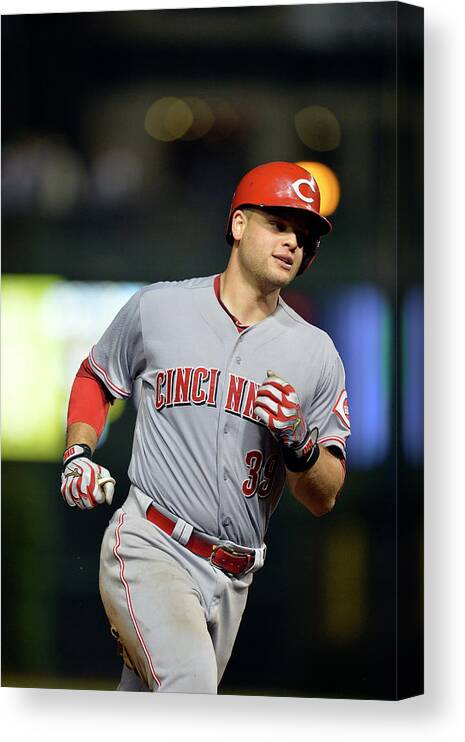 Ninth Inning Canvas Print featuring the photograph Cincinnati Reds V Chicago Cubs by Brian Kersey