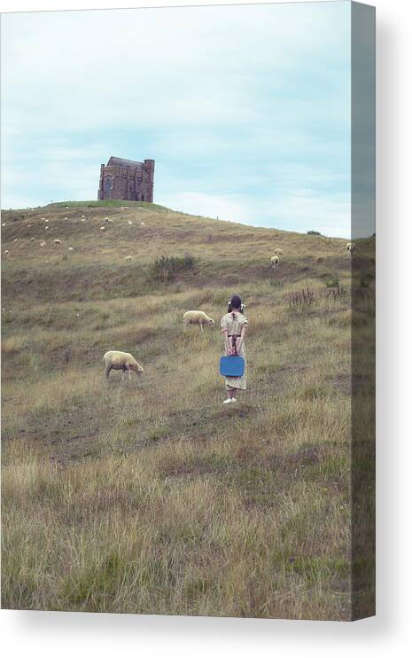 Girl Canvas Print featuring the photograph Girl With Sheeps #2 by Joana Kruse