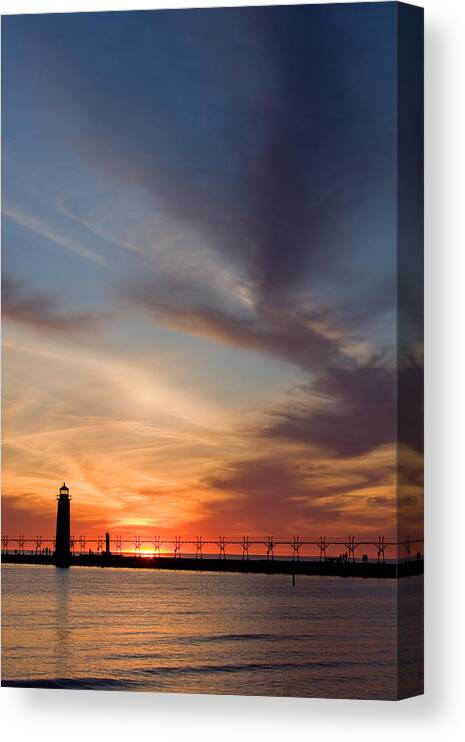 3scape Canvas Print featuring the photograph Grand Haven Lighthouse #2 by Adam Romanowicz