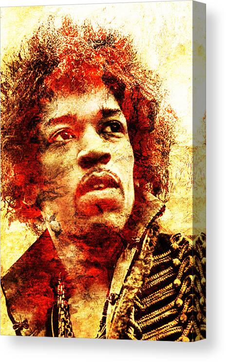 Jimi Hendrix Canvas Print featuring the photograph Jimi Hendrix by J U A N - O A X A C A