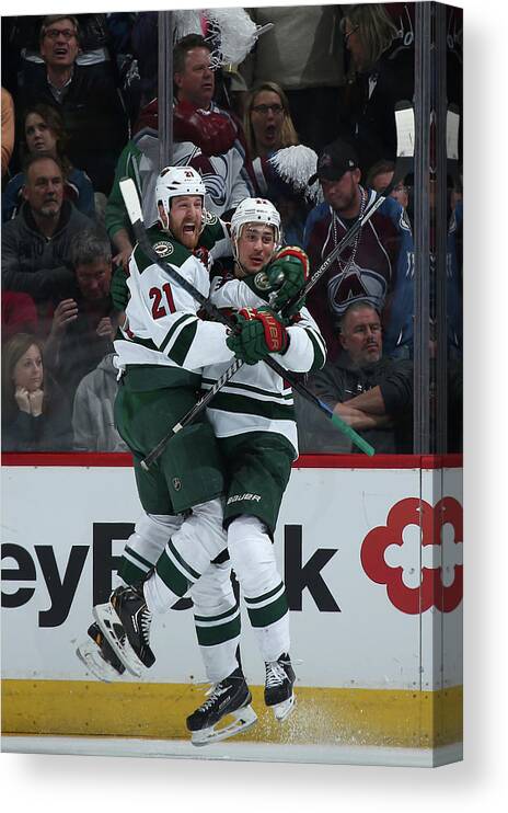Playoffs Canvas Print featuring the photograph Minnesota Wild V Colorado Avalanche - #2 by Doug Pensinger