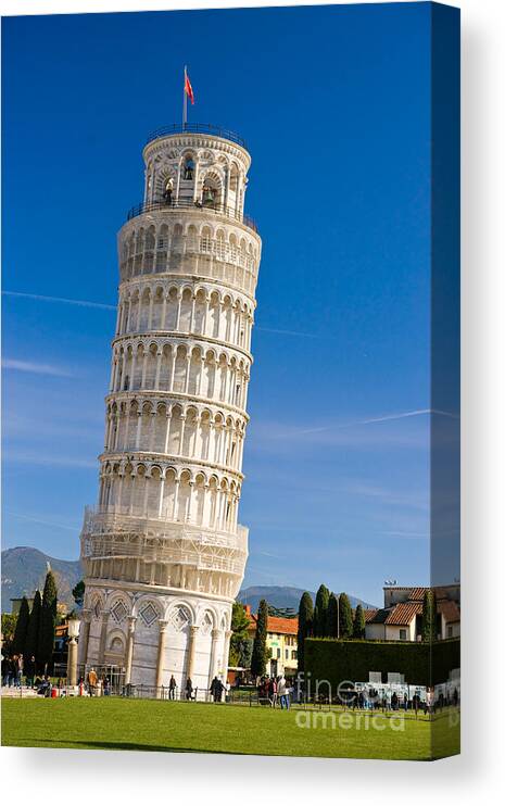 Arch Canvas Print featuring the photograph Pisa - The Leaning Tower #2 by Luciano Mortula